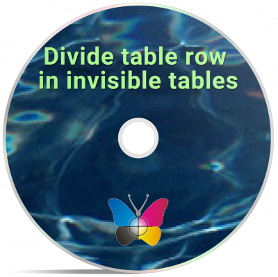 Divide table row in invisible tables